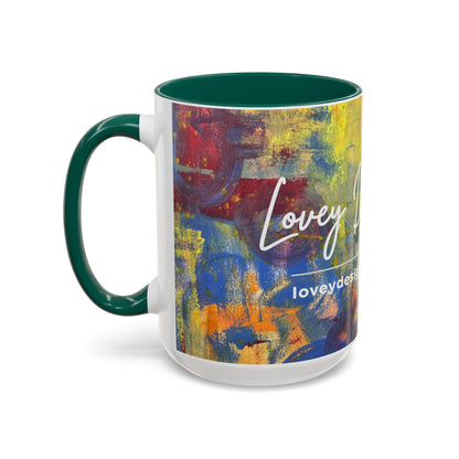 Colorful Abstract Art Mug (11oz & 15oz) — Hand-Painted Vibe, Logo Accent