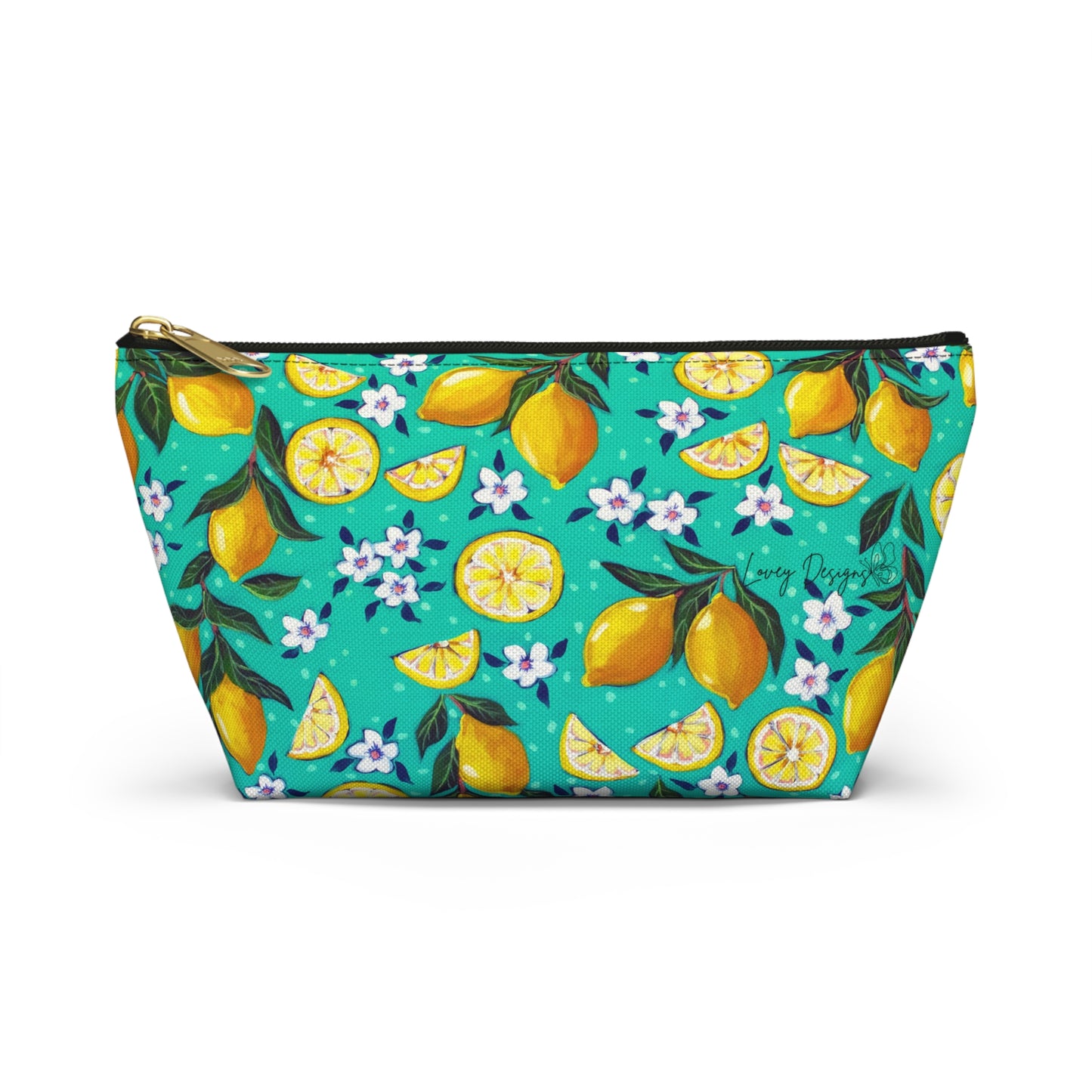 Lemon Blossom Accessory Pouch — T‑Bottom Cosmetic Bag
