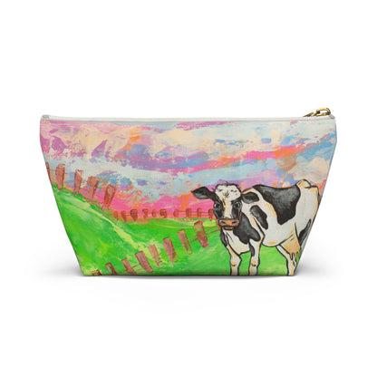 Cow Pasture Accessory Pouch — Colorful Farm Animal Makeup Bag