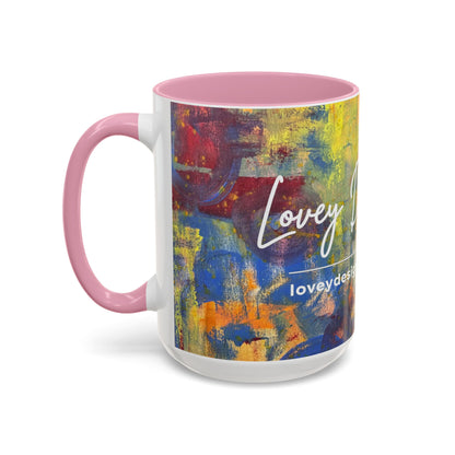 Colorful Abstract Art Mug (11oz & 15oz) — Hand-Painted Vibe, Logo Accent