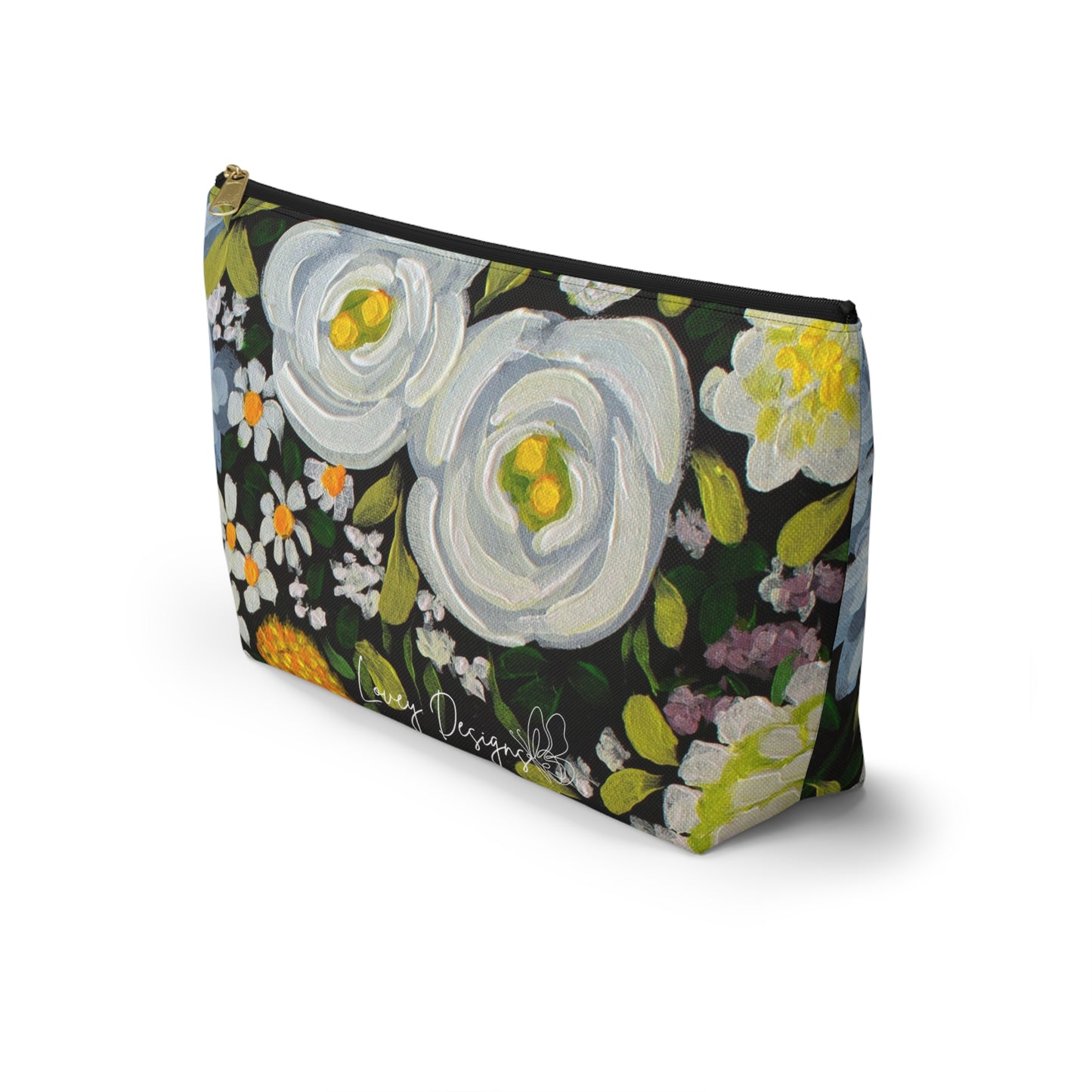 Midnight Garden — Floral Accessory Pouch Garden Makeup Bag \