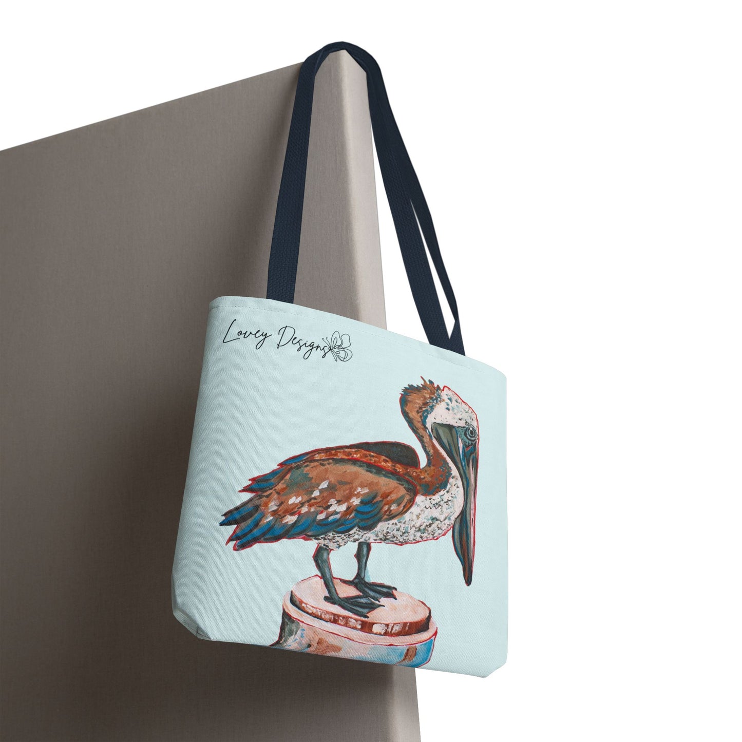 Beach Pelican Pier Tote Bag — Nautical Beach Canvas Carryall