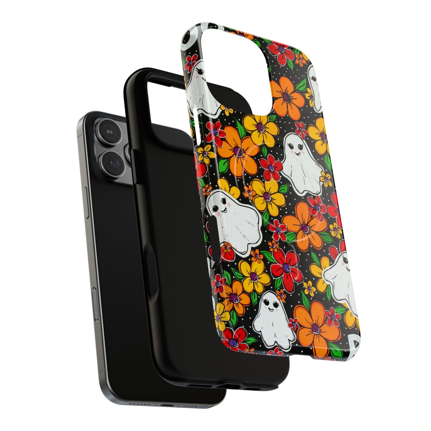 Halloween Floral Ghost Phone Case — Tough Magnetic Protective Cover