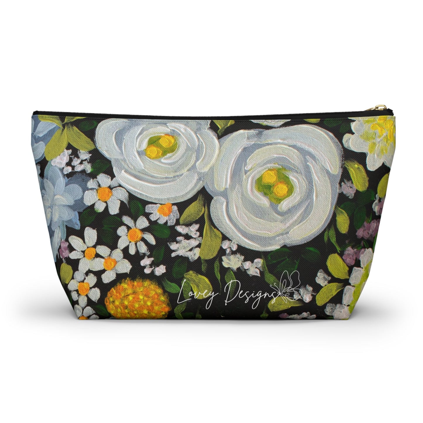 Midnight Garden — Floral Accessory Pouch Garden Makeup Bag \