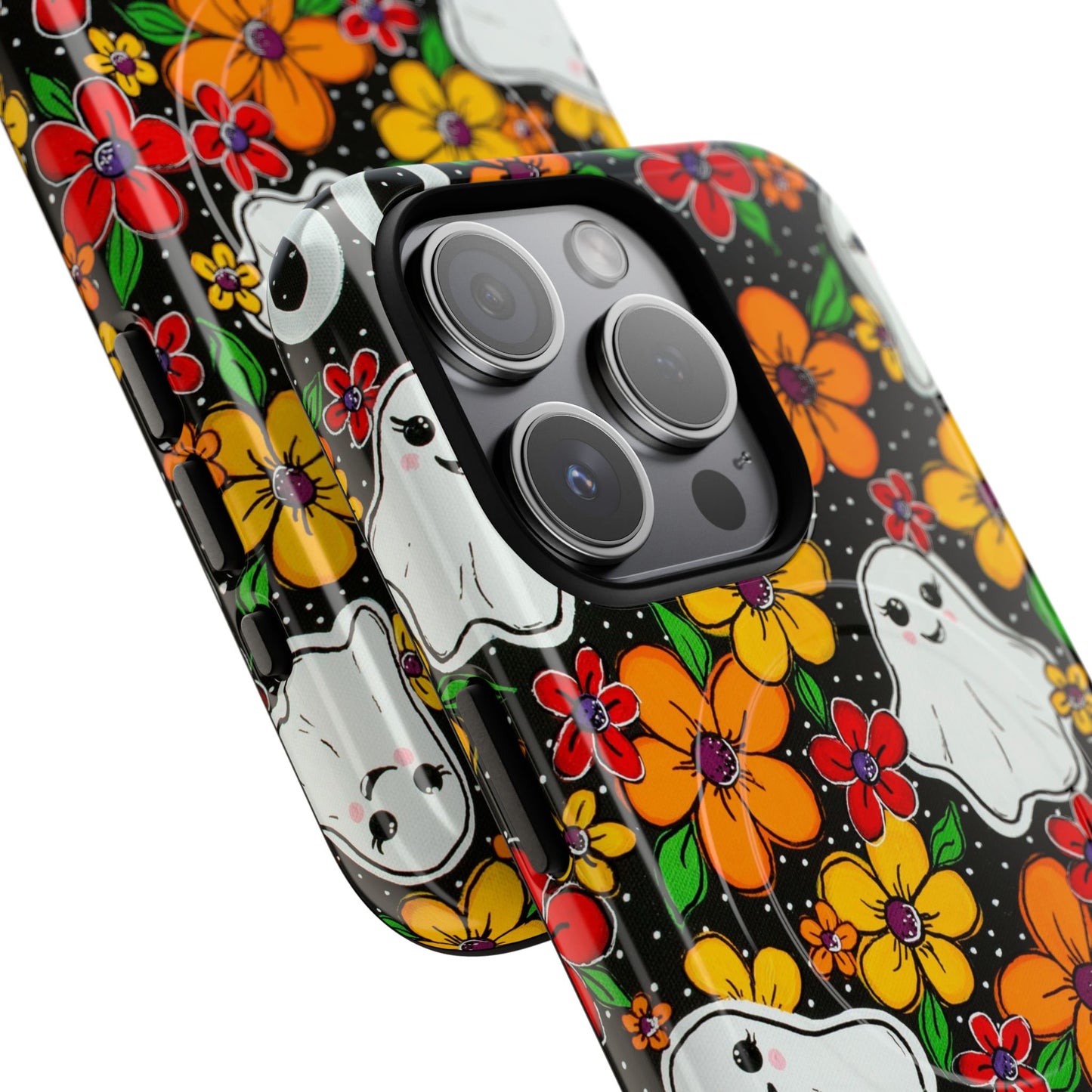 Halloween Floral Ghost Phone Case — Tough Magnetic Protective Cover