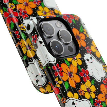 Halloween Floral Ghost Phone Case — Tough Magnetic Protective Cover