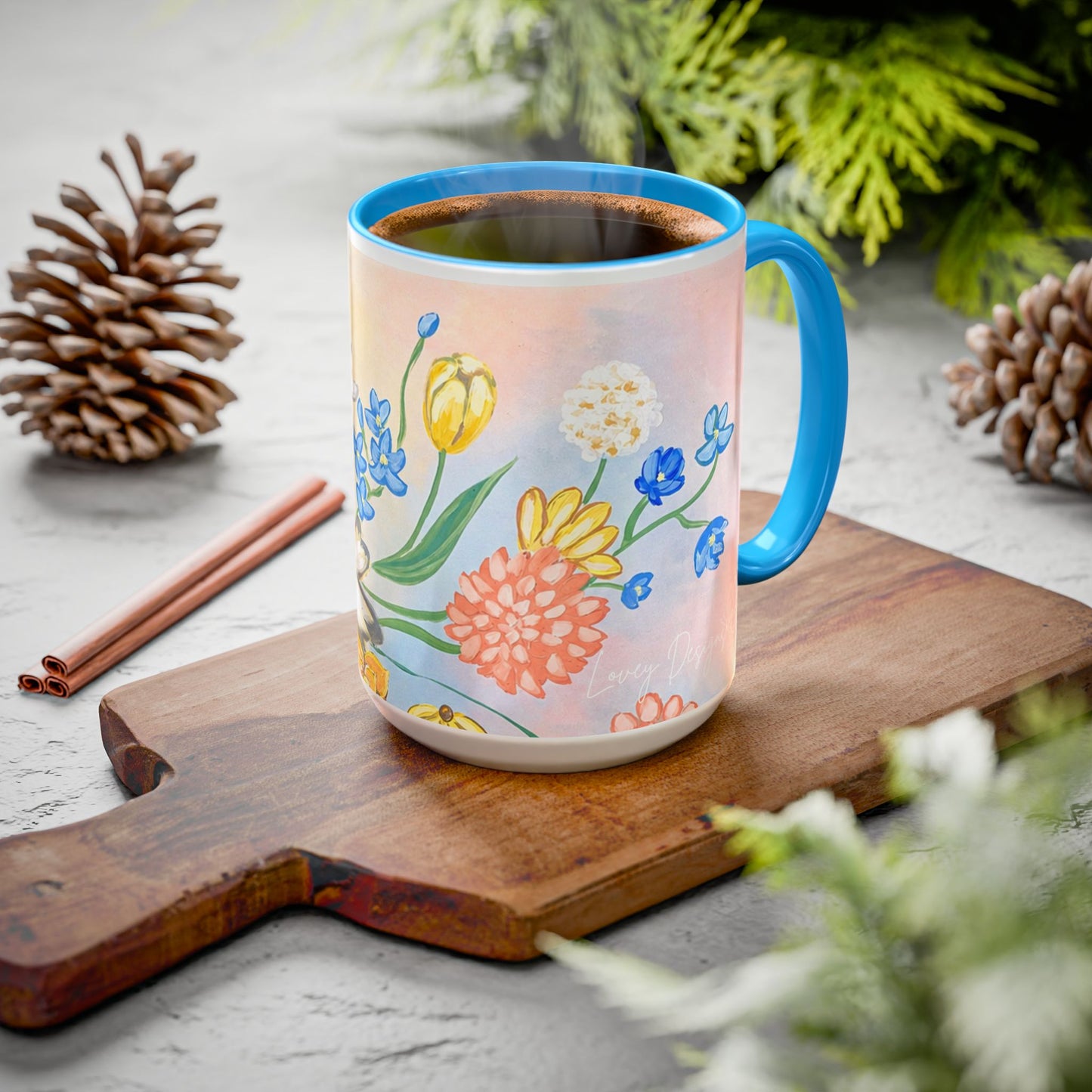 Bloom Where You Are Planted - Floral Watercolor Mug 15oz