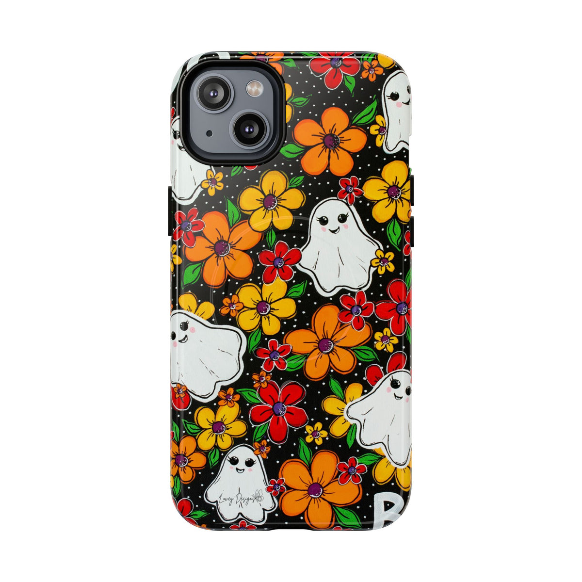 Halloween Floral Ghost Phone Case — Tough Magnetic Protective Cover