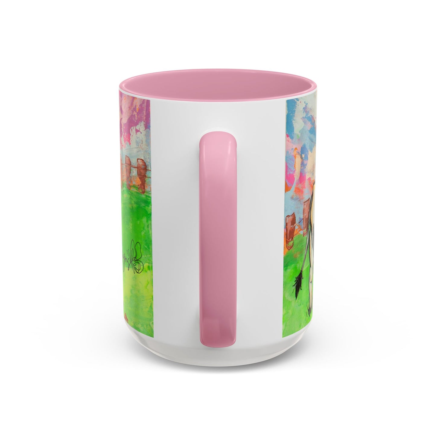 Colorful Cow Farm Art Mug (15oz) — Bright Pasture Ceramic Coffee Cup