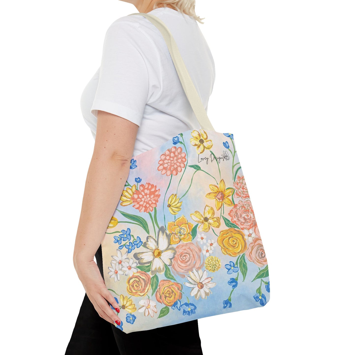 Bloom Where You Are Planted - Floral Canvas Tote Bag