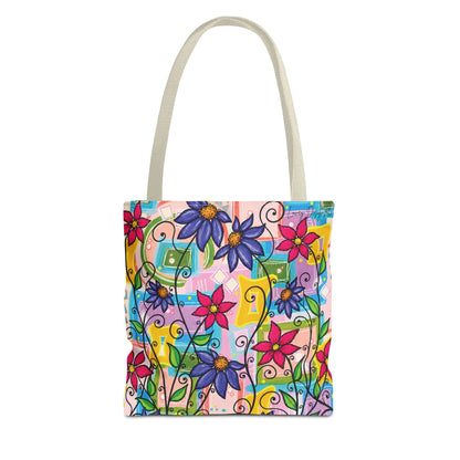 Copy of Floral Teacup Pattern Tote Bag – Vintage Daisies & Bouquet All-Over Print