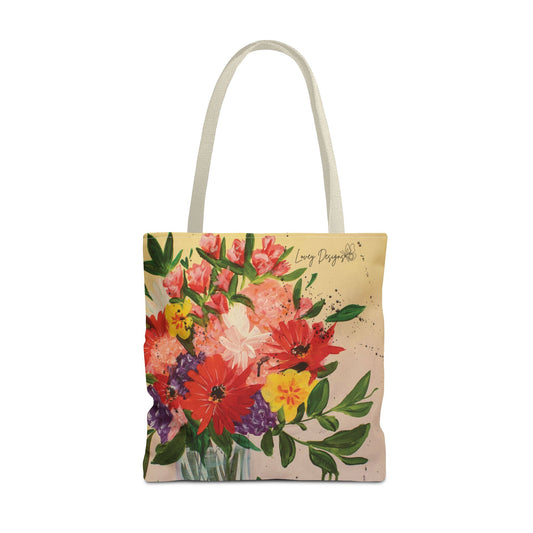 Colorful Drip Bouquet Tote Bag