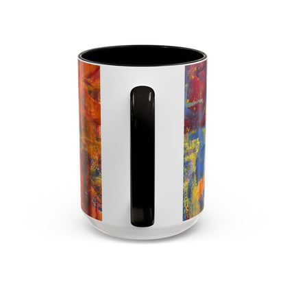 Colorful Abstract Art Mug (11oz & 15oz) — Hand-Painted Vibe, Logo Accent