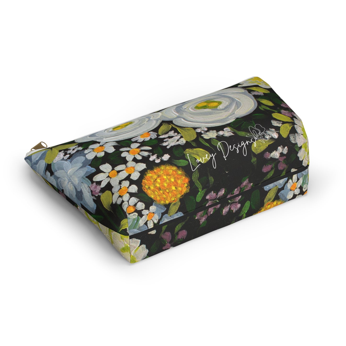 Midnight Garden — Floral Accessory Pouch Garden Makeup Bag \