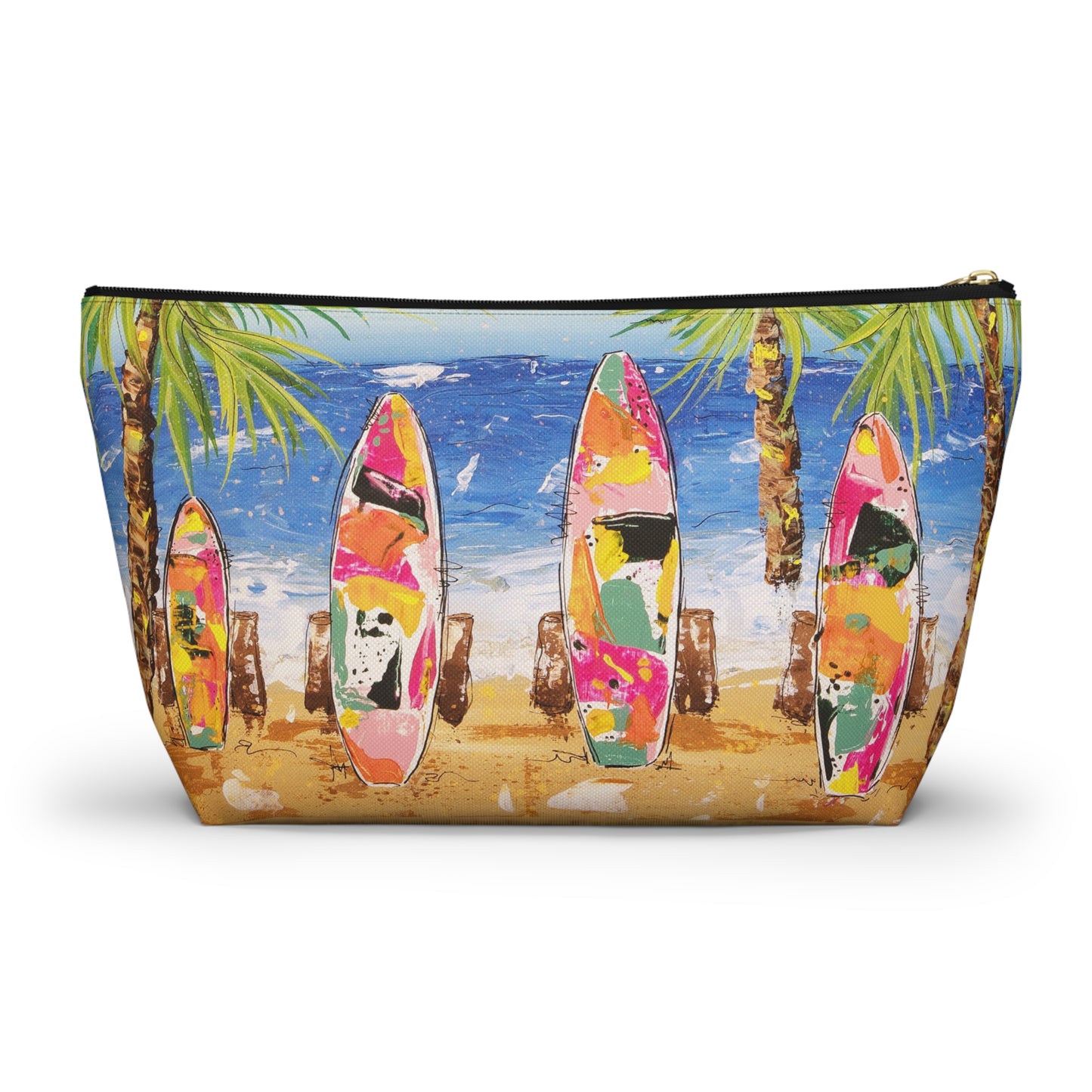 Surfboard Beach Accessory Pouch — Tropical Cosmetic Travel Bag