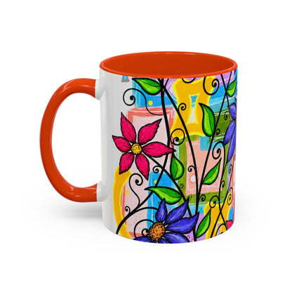 Colorful Floral Art Mug – Vibrant Hand-Painted Flowers (11oz, 15oz)