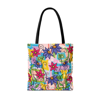 Copy of Floral Teacup Pattern Tote Bag – Vintage Daisies & Bouquet All-Over Print