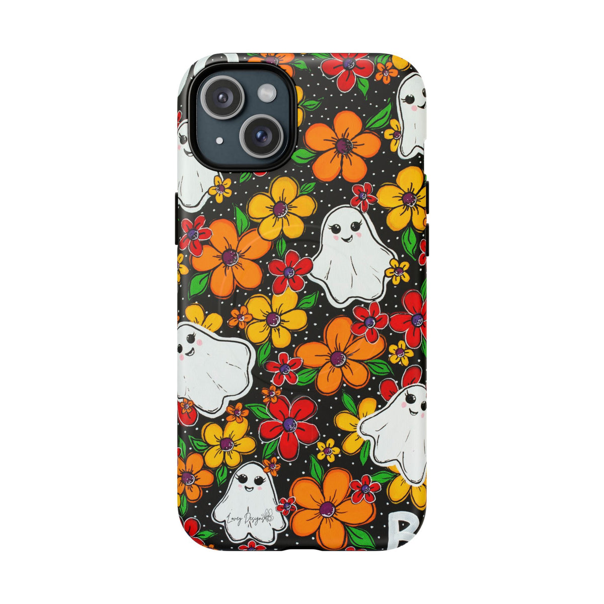 Halloween Floral Ghost Phone Case — Tough Magnetic Protective Cover