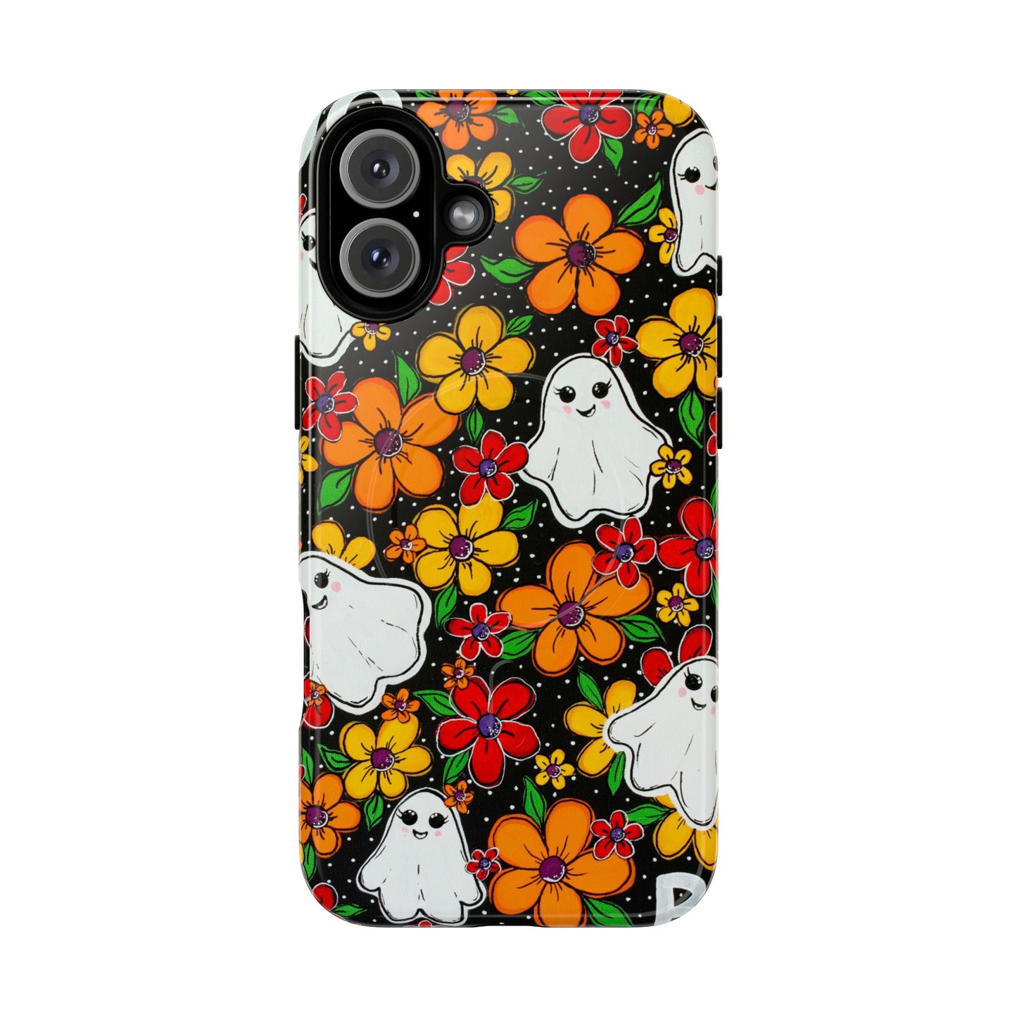 Halloween Floral Ghost Phone Case — Tough Magnetic Protective Cover