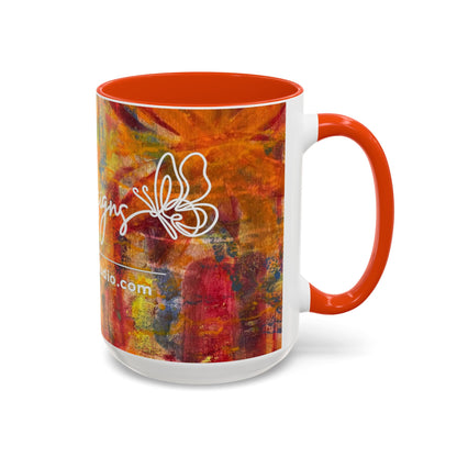 Colorful Abstract Art Mug (11oz & 15oz) — Hand-Painted Vibe, Logo Accent
