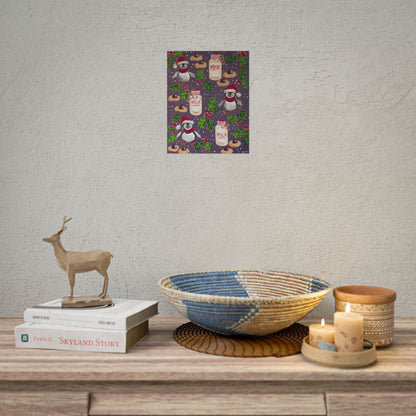 Holiday Penguin Poster — Cute Milk & Cookies Christmas Wall Art