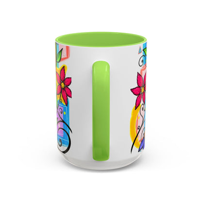 Colorful Floral Art Mug – Vibrant Hand-Painted Flowers (11oz, 15oz)