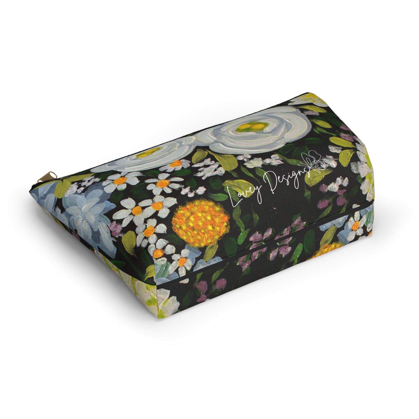 Midnight Garden — Floral Accessory Pouch Garden Makeup Bag \