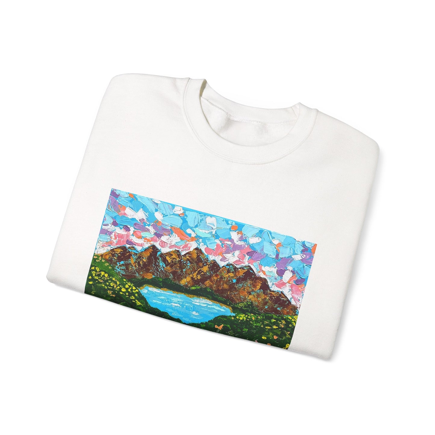 Colorful Mountain Landscape Sweatshirt - "Mountain Lullaby"