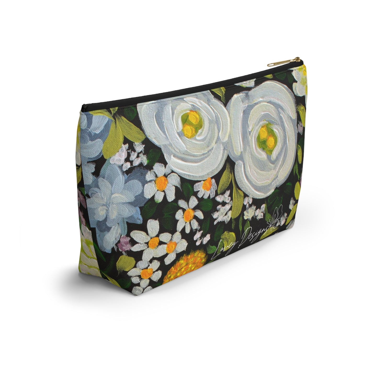Midnight Garden — Floral Accessory Pouch Garden Makeup Bag \