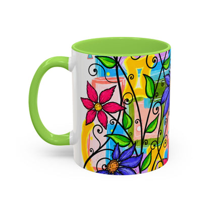 Colorful Floral Art Mug – Vibrant Hand-Painted Flowers (11oz, 15oz)