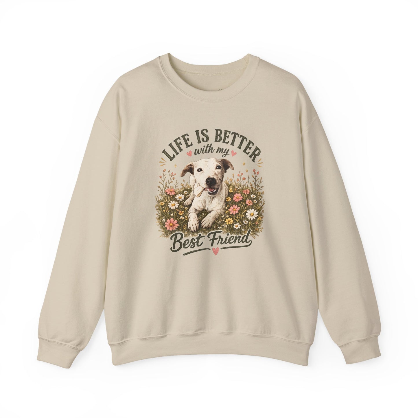 Copy of Sunsets & Sandy Paws Crewneck Sweatshirt – Beach Dog Graphic