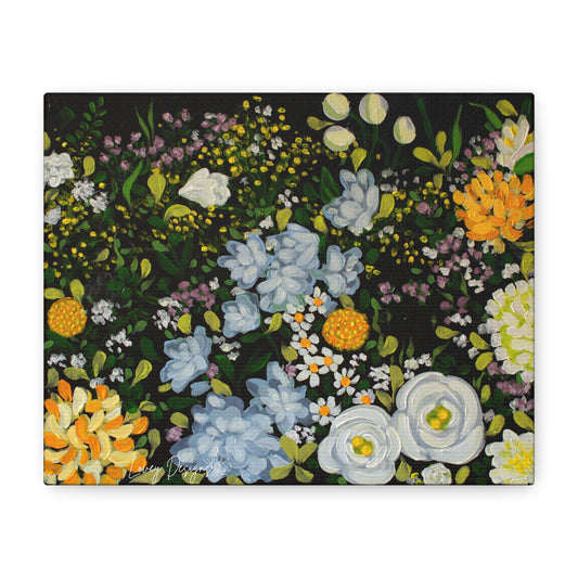 Enchanted -Floral Night Garden Matte Canvas