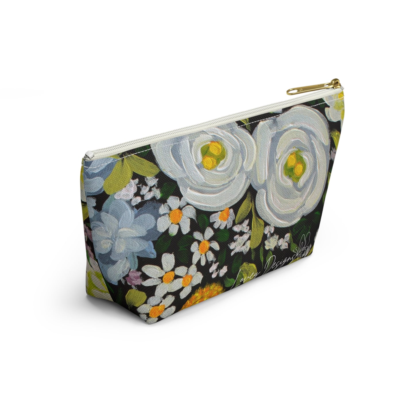 Midnight Garden — Floral Accessory Pouch Garden Makeup Bag \