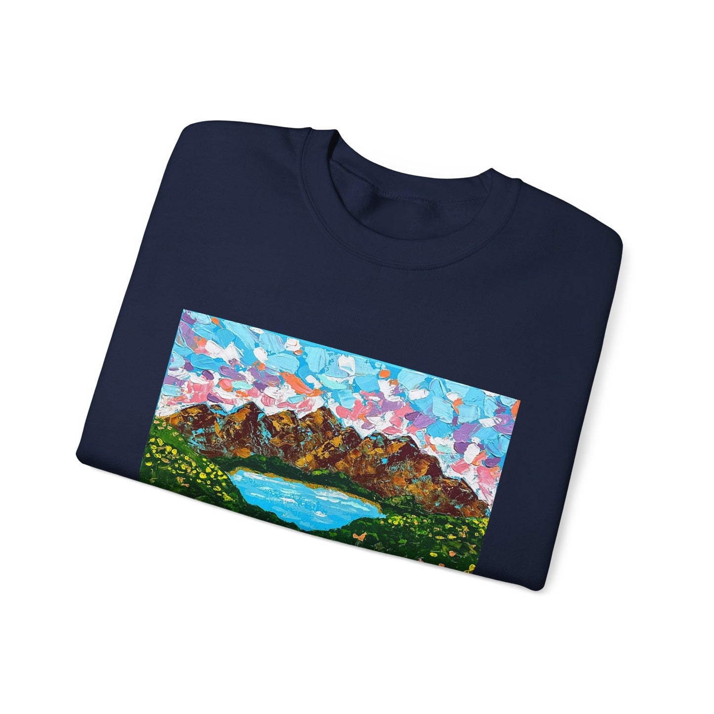 Colorful Mountain Landscape Sweatshirt - "Mountain Lullaby"