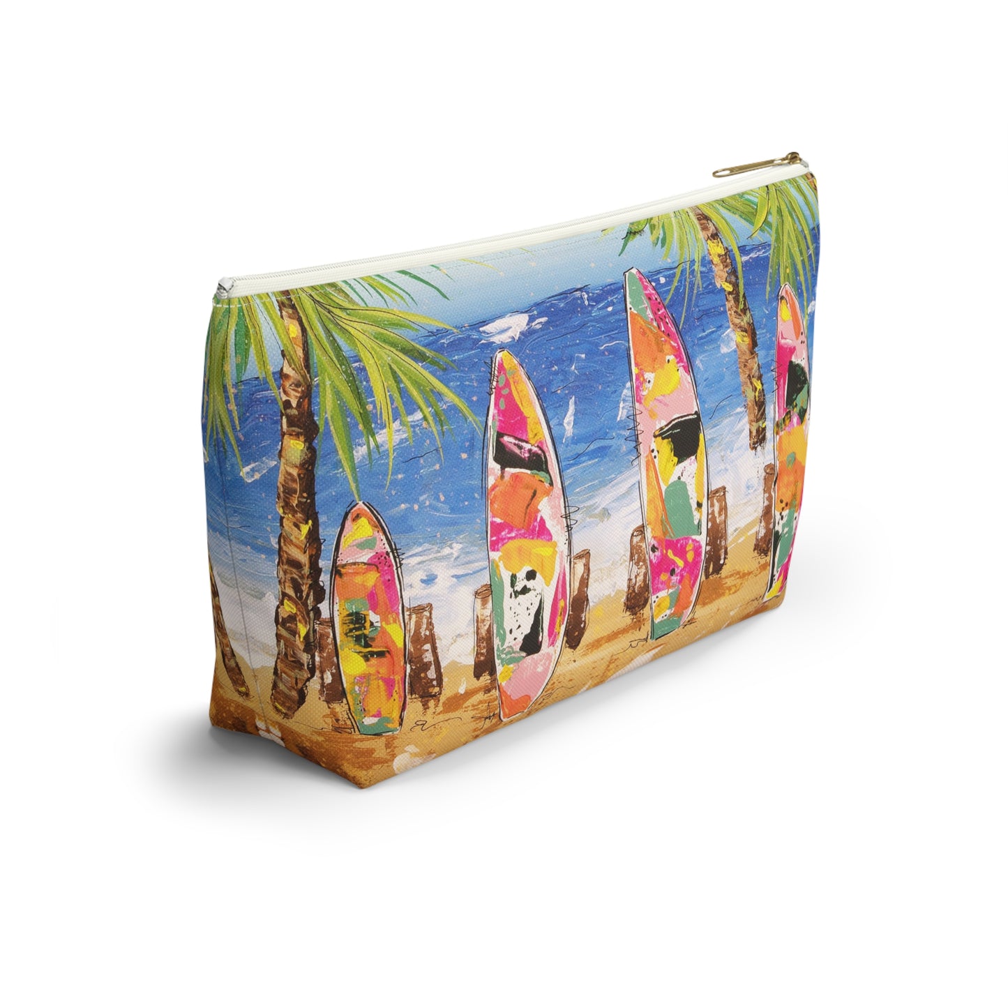 Surfboard Beach Accessory Pouch — Tropical Cosmetic Travel Bag