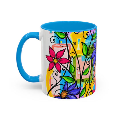 Colorful Floral Art Mug – Vibrant Hand-Painted Flowers (11oz, 15oz)