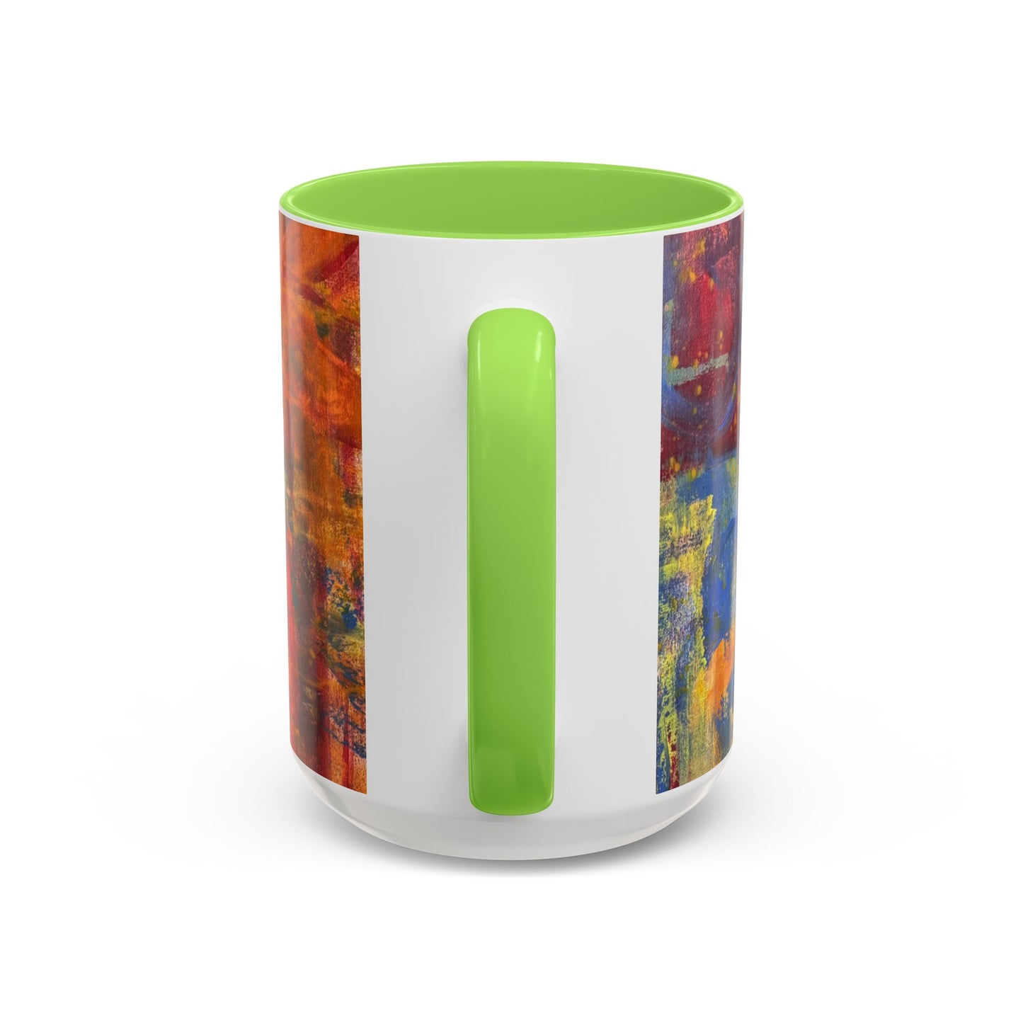 Colorful Abstract Art Mug (11oz & 15oz) — Hand-Painted Vibe, Logo Accent