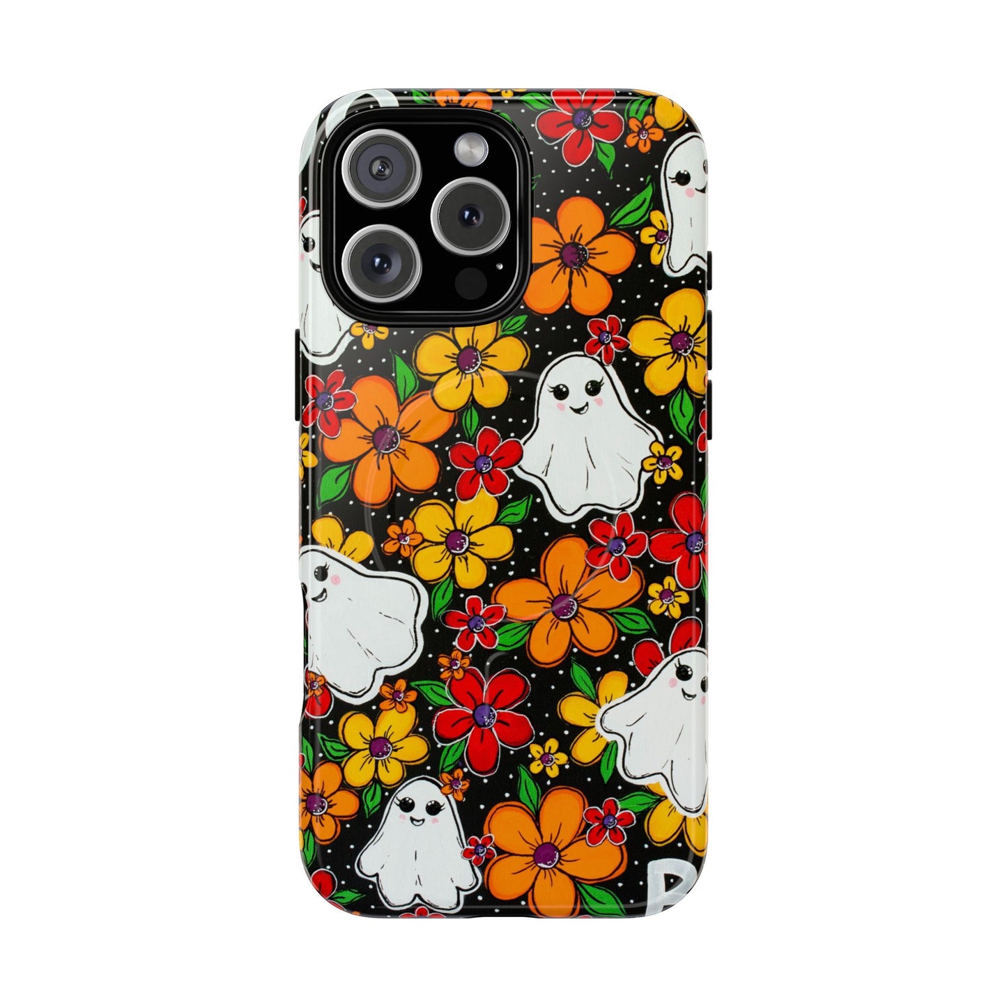 Halloween Floral Ghost Phone Case — Tough Magnetic Protective Cover