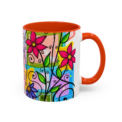 Colorful Floral Art Mug – Vibrant Hand-Painted Flowers (11oz, 15oz)