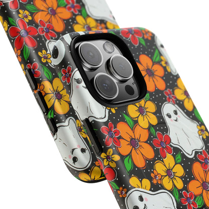 Halloween Floral Ghost Phone Case — Tough Magnetic Protective Cover