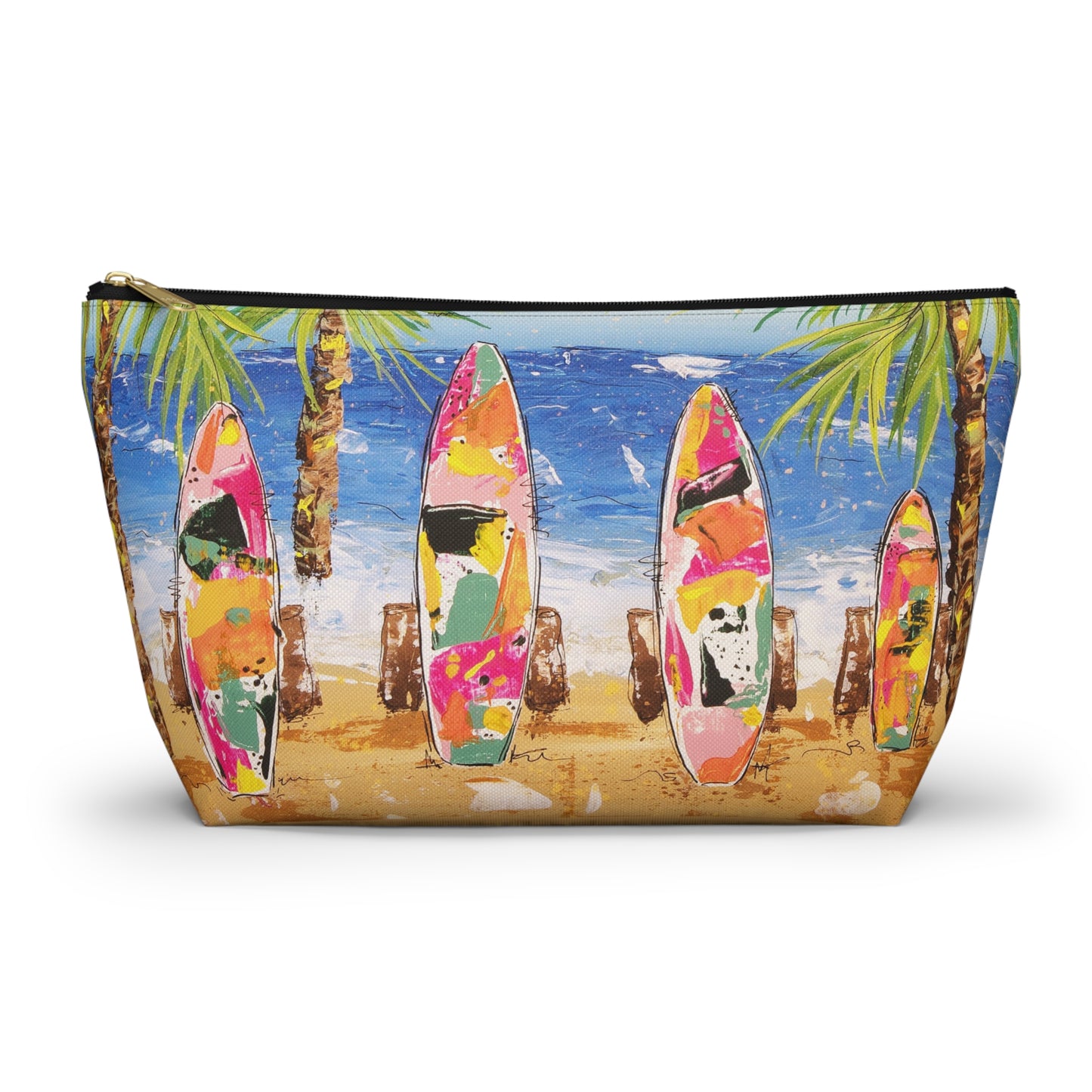 Surfboard Beach Accessory Pouch — Tropical Cosmetic Travel Bag