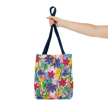 Copy of Floral Teacup Pattern Tote Bag – Vintage Daisies & Bouquet All-Over Print