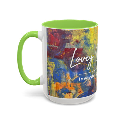 Colorful Abstract Art Mug (11oz & 15oz) — Hand-Painted Vibe, Logo Accent