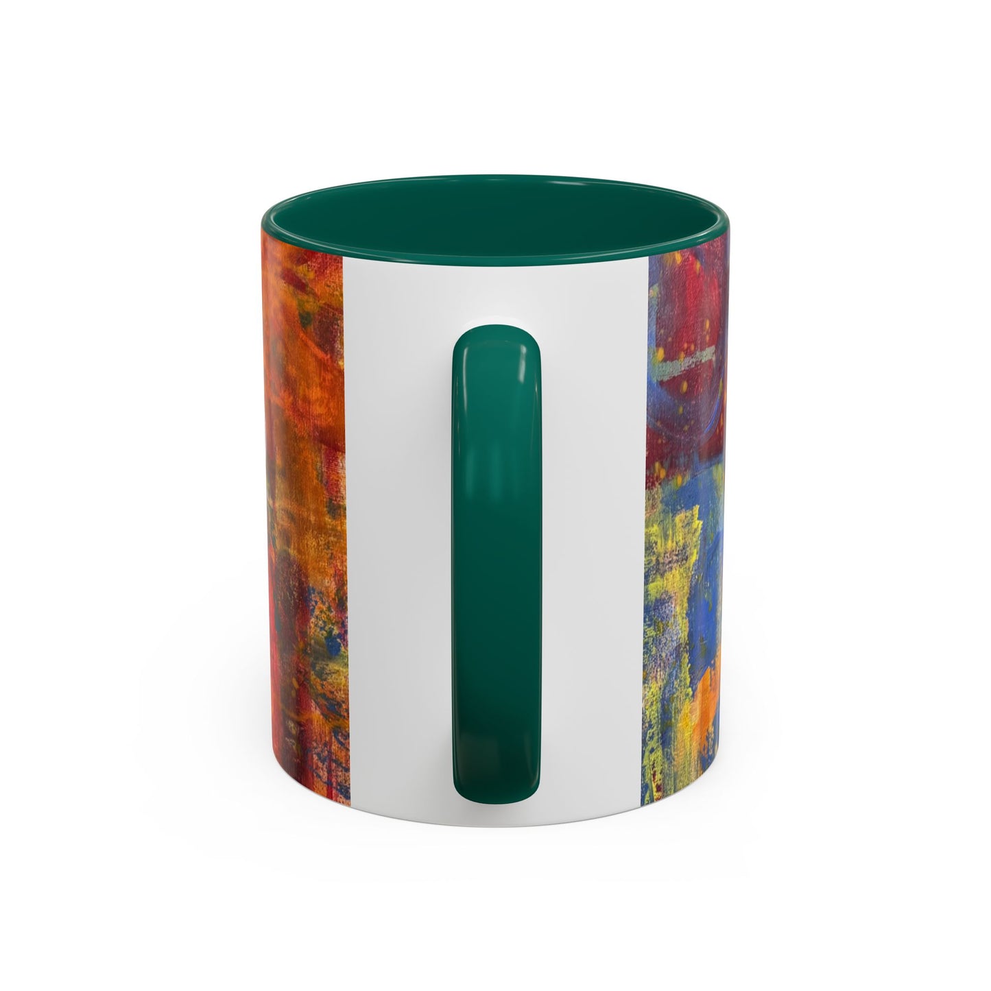 Colorful Abstract Art Mug (11oz & 15oz) — Hand-Painted Vibe, Logo Accent
