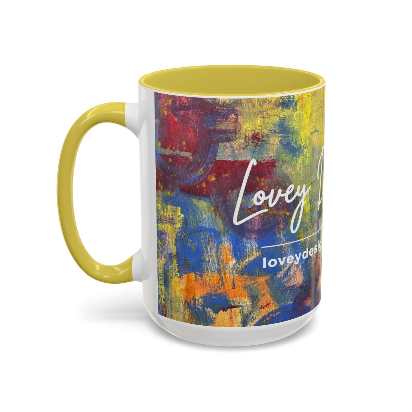 Colorful Abstract Art Mug (11oz & 15oz) — Hand-Painted Vibe, Logo Accent