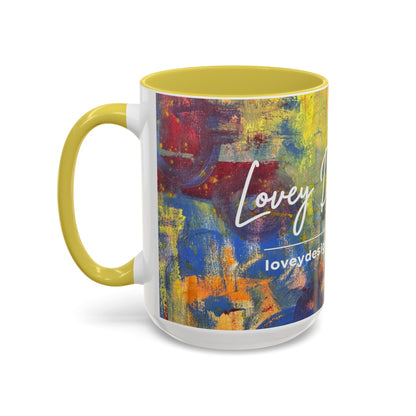 Colorful Abstract Art Mug (11oz & 15oz) — Hand-Painted Vibe, Logo Accent