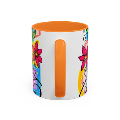 Colorful Floral Art Mug – Vibrant Hand-Painted Flowers (11oz, 15oz)