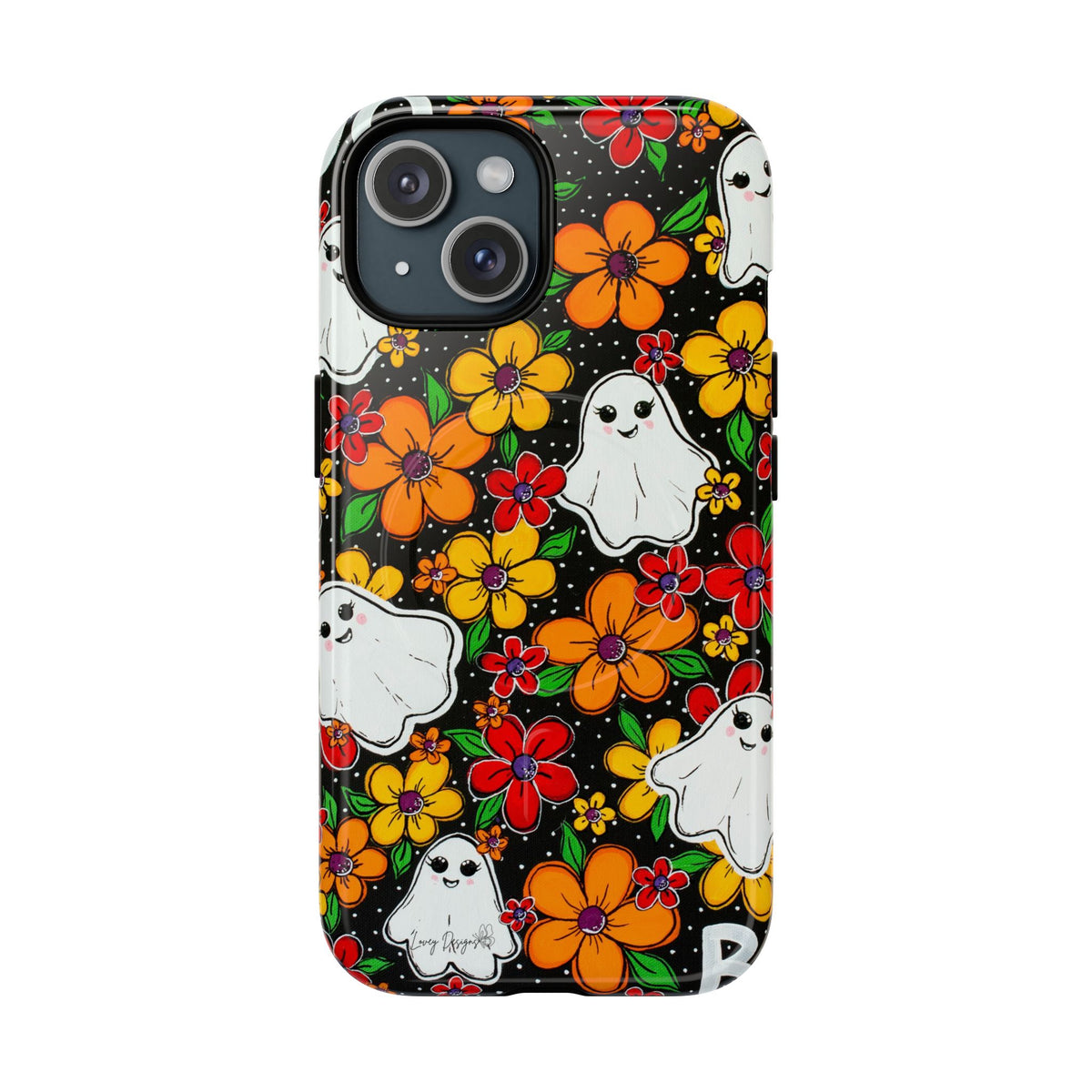 Halloween Floral Ghost Phone Case — Tough Magnetic Protective Cover