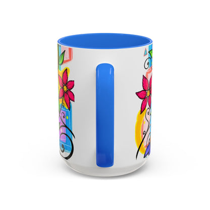 Colorful Floral Art Mug – Vibrant Hand-Painted Flowers (11oz, 15oz)
