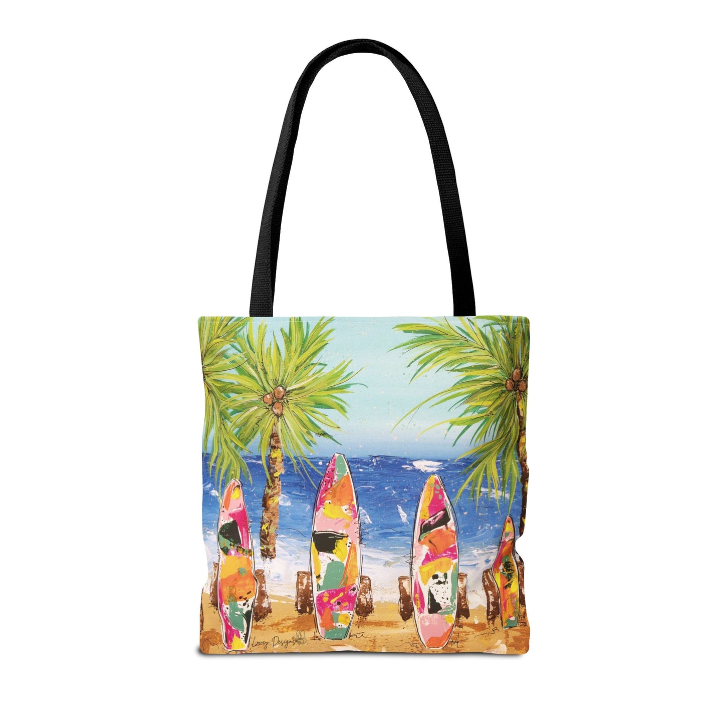Surfs UP Coastal Tote Bag — Surfboard Beach Beach Tote
